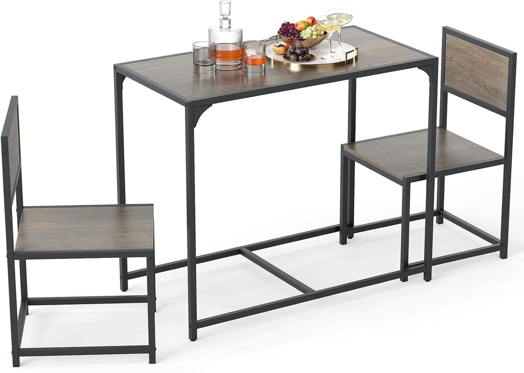 Giantex 3-Piece Dining Table Set for 2 Small Industrial Kitchen Table with 2 Chairs