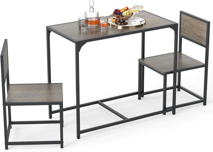 Giantex 3-Piece Dining Table Set for 2 Small Industrial Kitchen Table with 2 Chairs