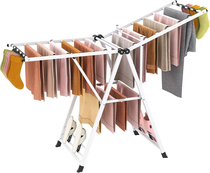 Giantex 64 Inches Clothes Drying Rack with Height Adjustable Wings