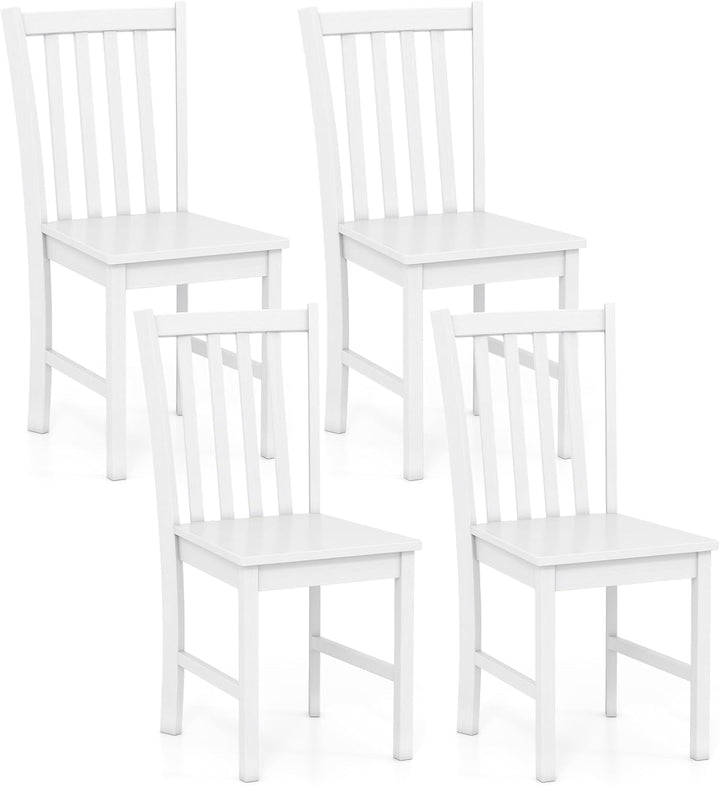 Giantex Wooden Dining Chairs Set of 2/4-100% Solid Rubber Wood Kitchen Chair with Curved Backrest