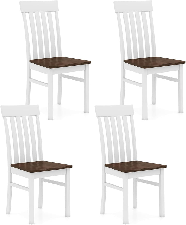 Giantex Wooden Dining Chairs Set of 2/4 with Hollowed Backrests & Rubber Wood Seats