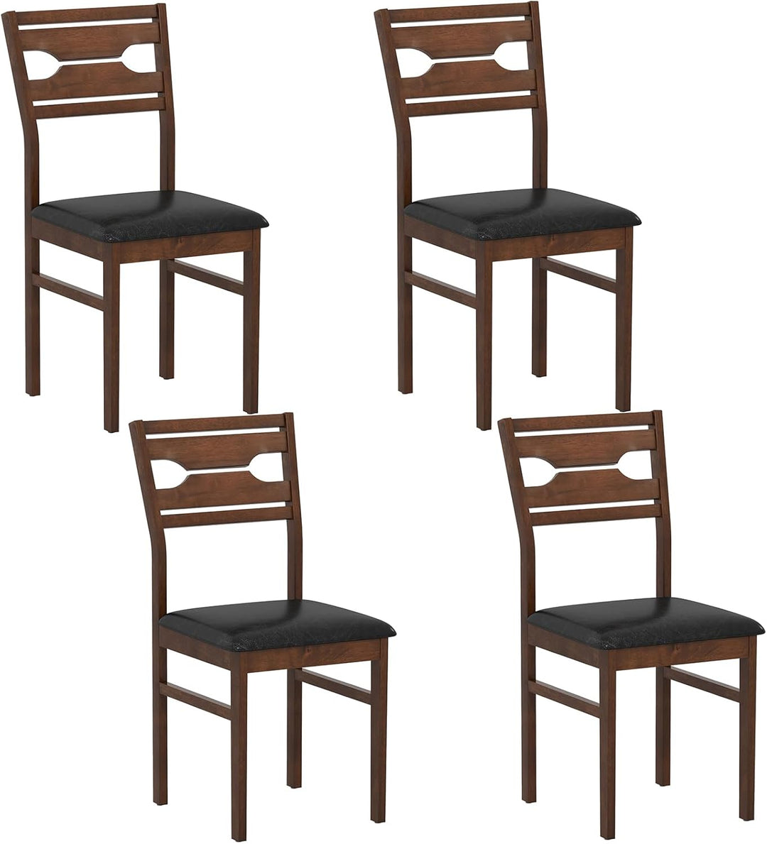 Giantex Wooden Dining Chairs Set of 2/4 PU Leather Upholstered Kitchen Armless Chair