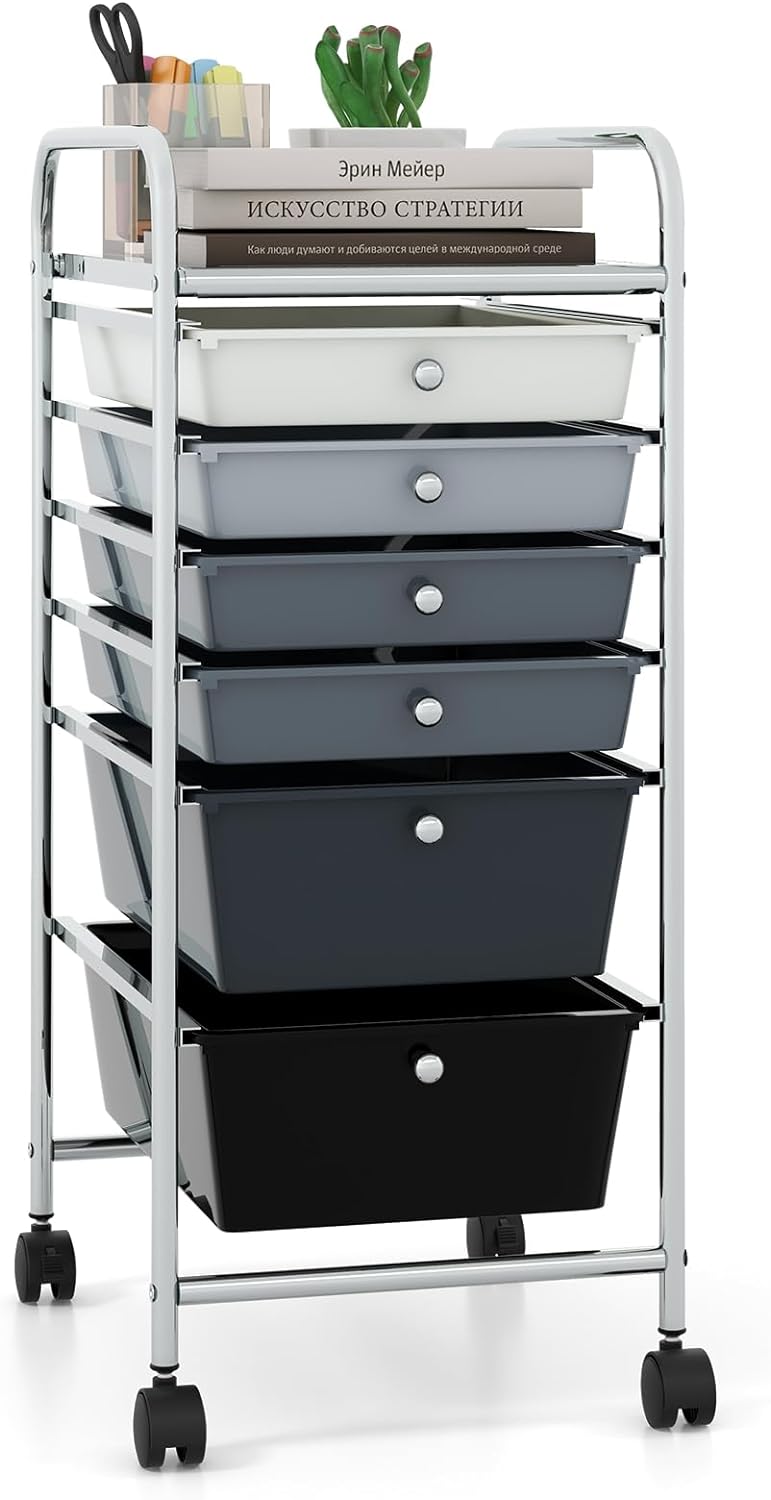 Giantex 6 Storage Drawer Cart Rolling Organizer Cart for Tools