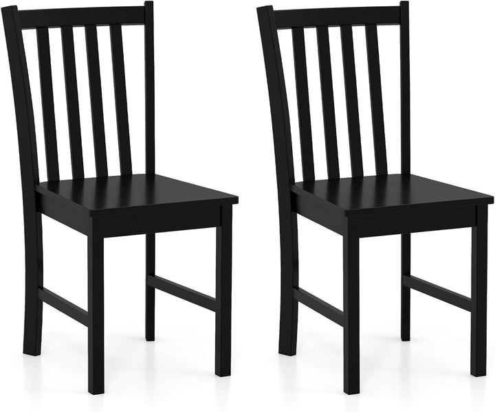 Giantex Wooden Dining Chairs Set of 2/4-100% Solid Rubber Wood Kitchen Chair with Curved Backrest