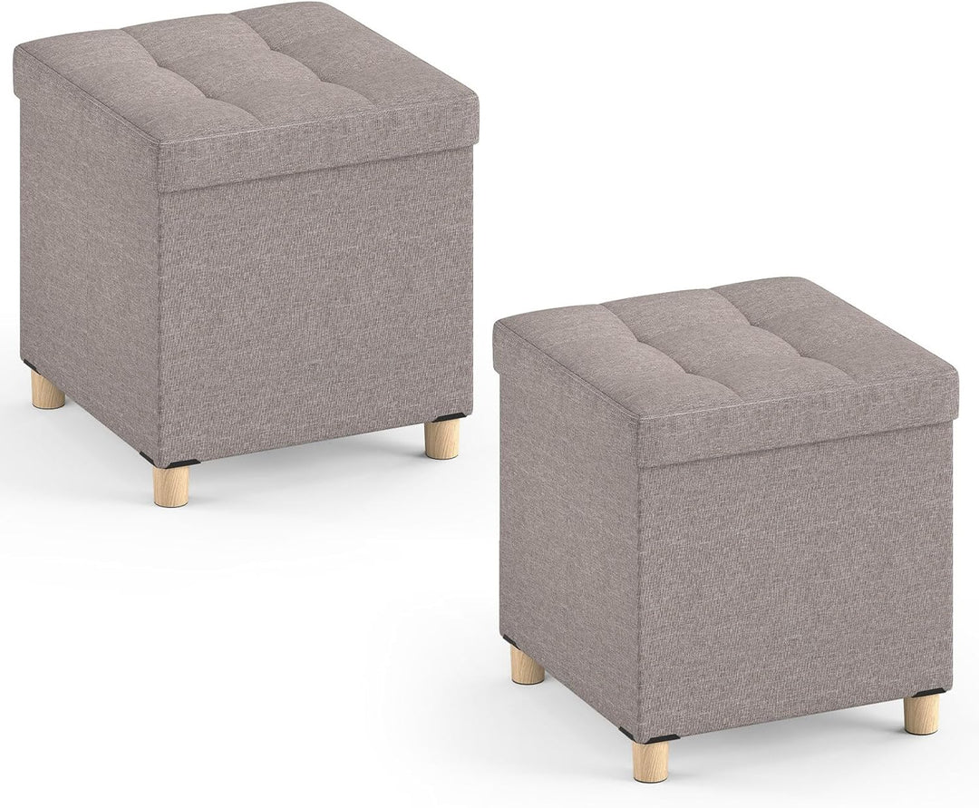 Giantex 18 Inches Ottoman with Storage and Rubber Wood Legs