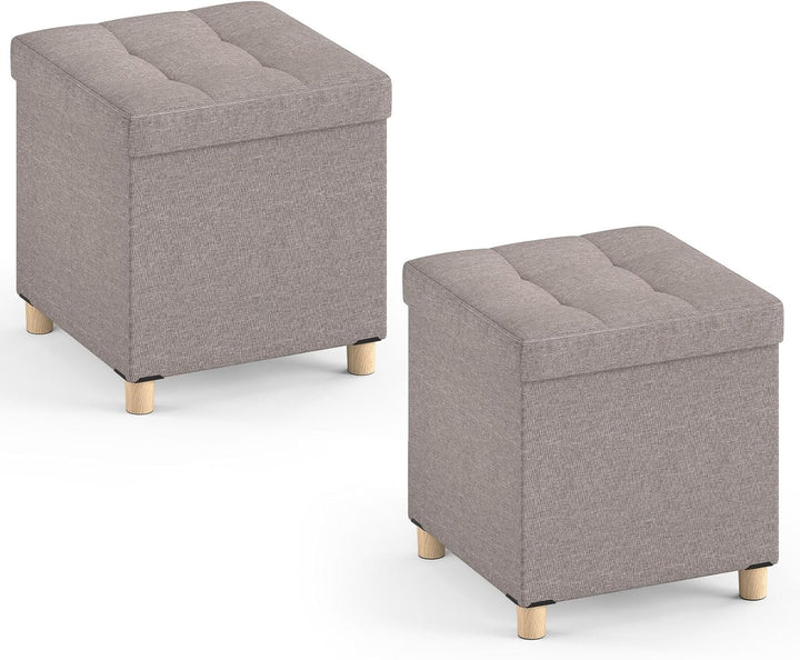Giantex 18 Inches Ottoman with Storage and Rubber Wood Legs