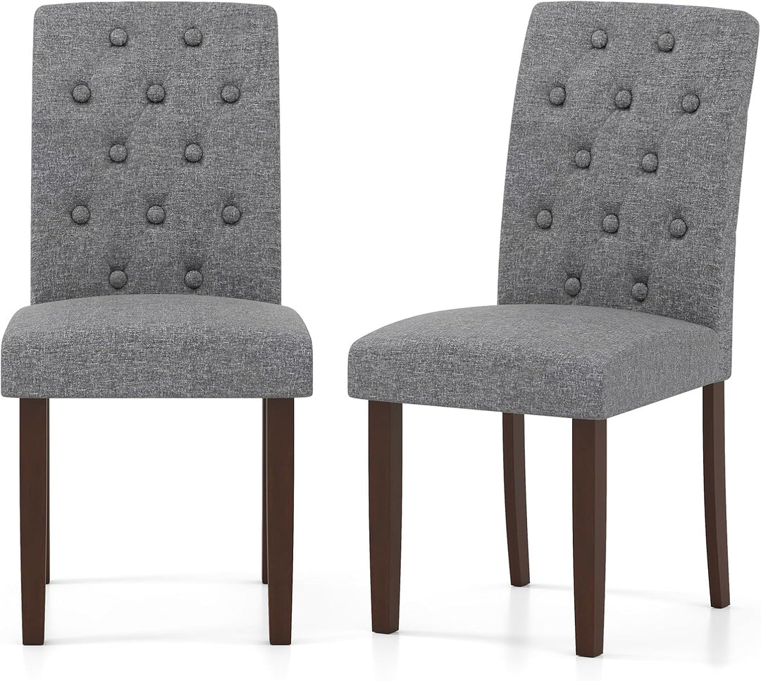 Giantex Tufted Dining Chairs Set of 2/4 Upholstered Kitchen Chairs w/Padded Seat & High Backrest