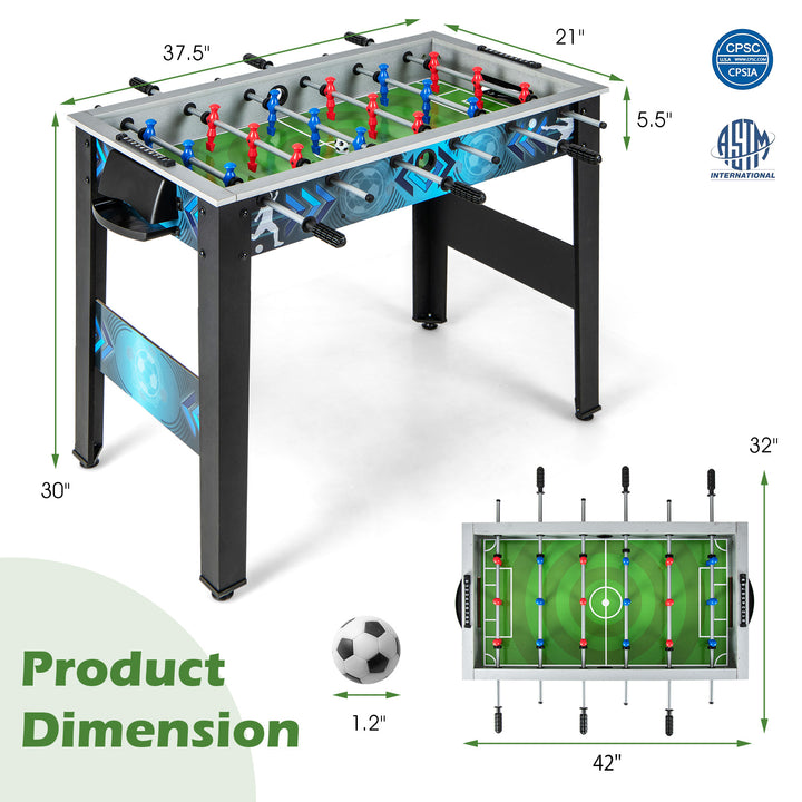 Giantex Foosball Table, 37.5" Foosball Table Adult Size, with 2 Balls, Smooth Handle