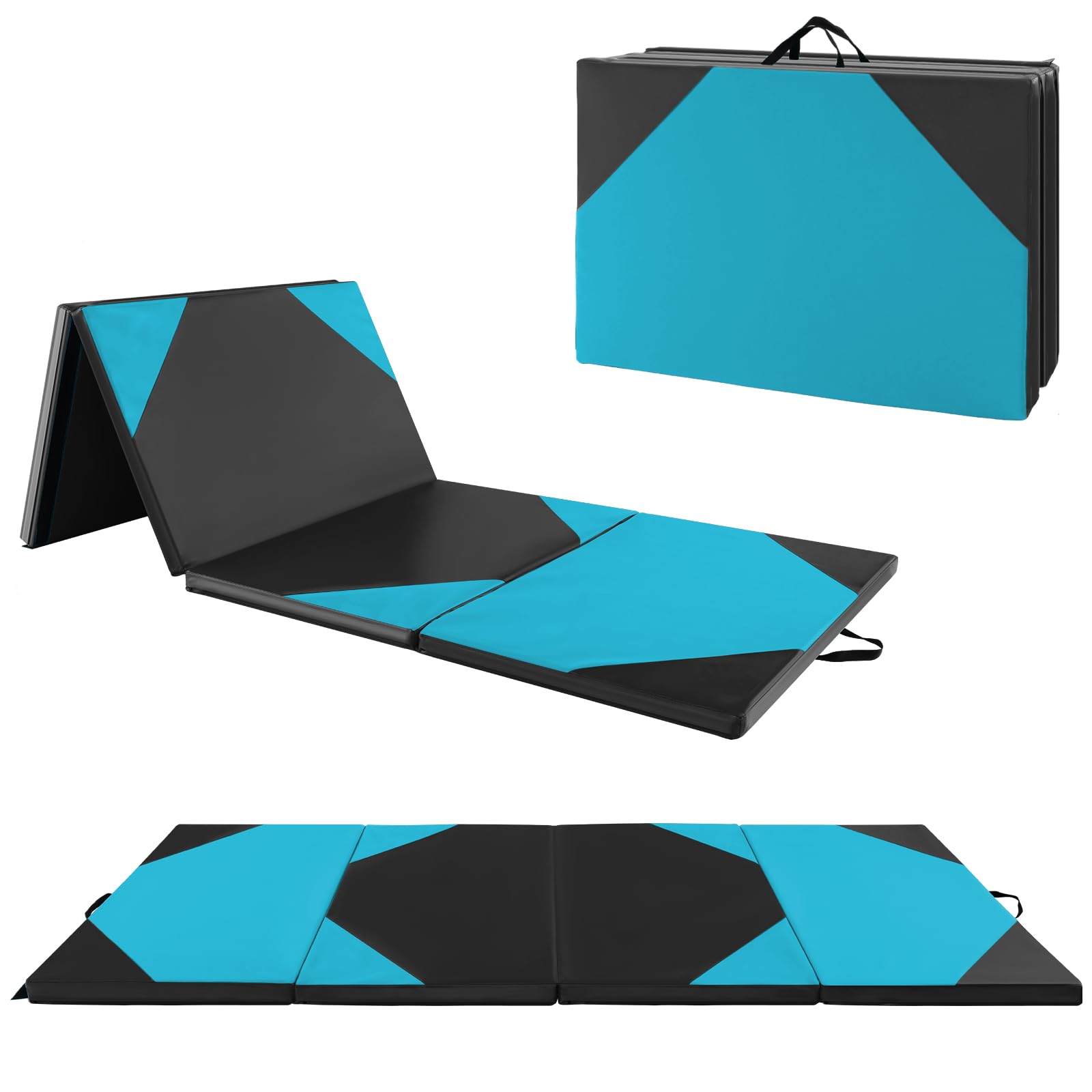 Giantex 4'x10' Gymnastics Mat, 2" Thick Folding Tumbling Mat with Carrying Handles