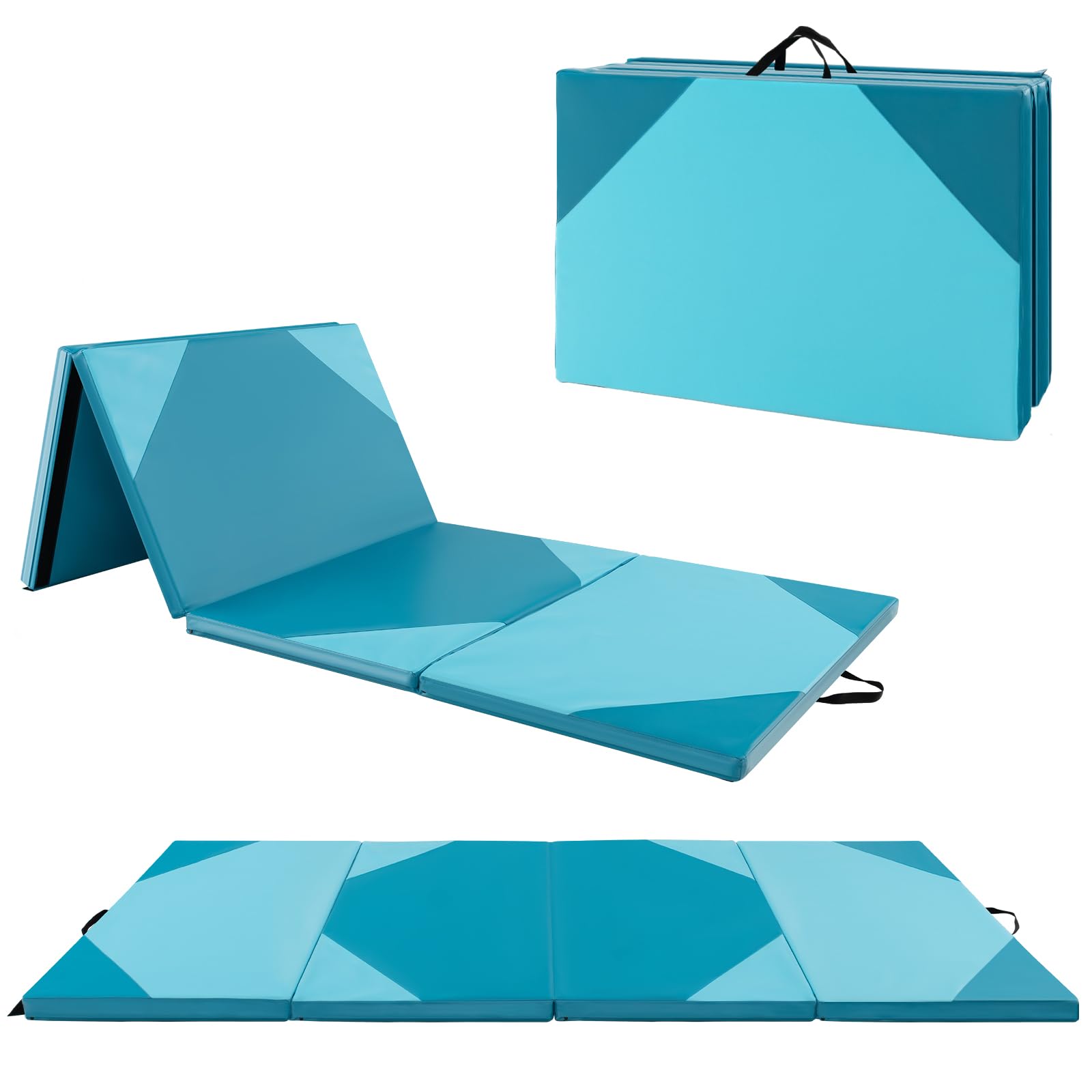 Giantex 4'x10' Gymnastics Mat, 2" Thick Folding Tumbling Mat with Carrying Handles