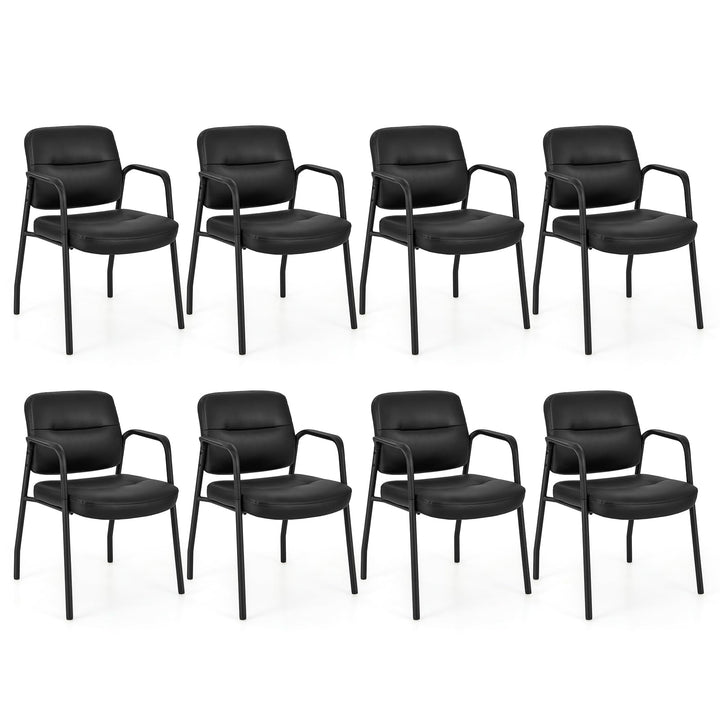Giantex Waiting Room Chair Set - Upholstered Reception Chairs with Mixed PU Leather