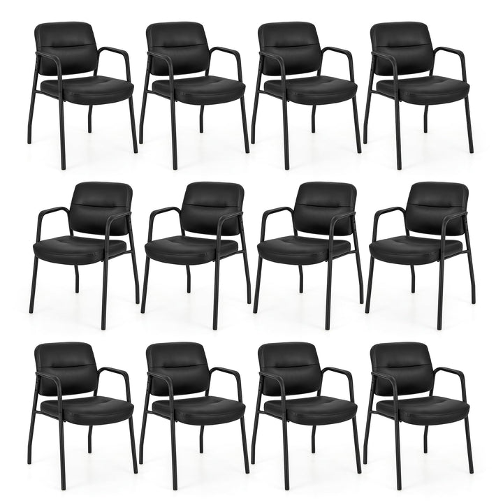 Giantex Waiting Room Chair Set - Upholstered Reception Chairs with Mixed PU Leather
