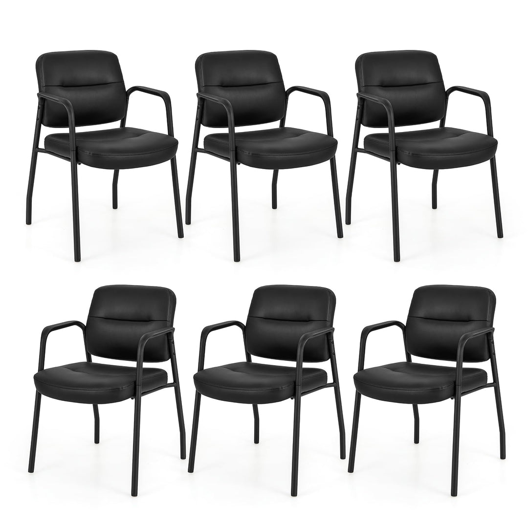 Giantex Waiting Room Chair Set - Upholstered Reception Chairs with Mixed PU Leather