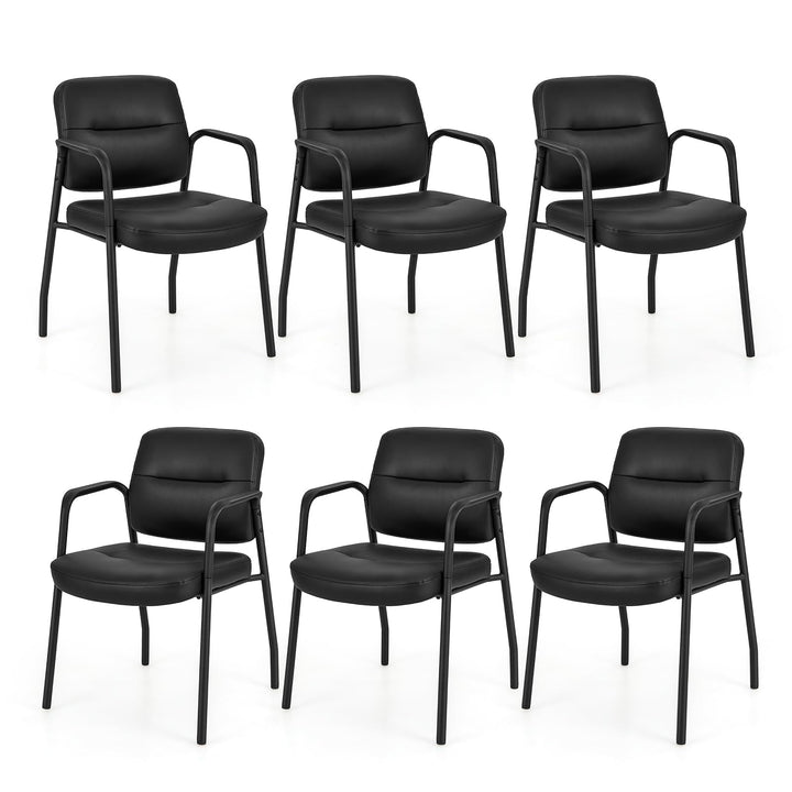 Giantex Waiting Room Chair Set - Upholstered Reception Chairs with Mixed PU Leather