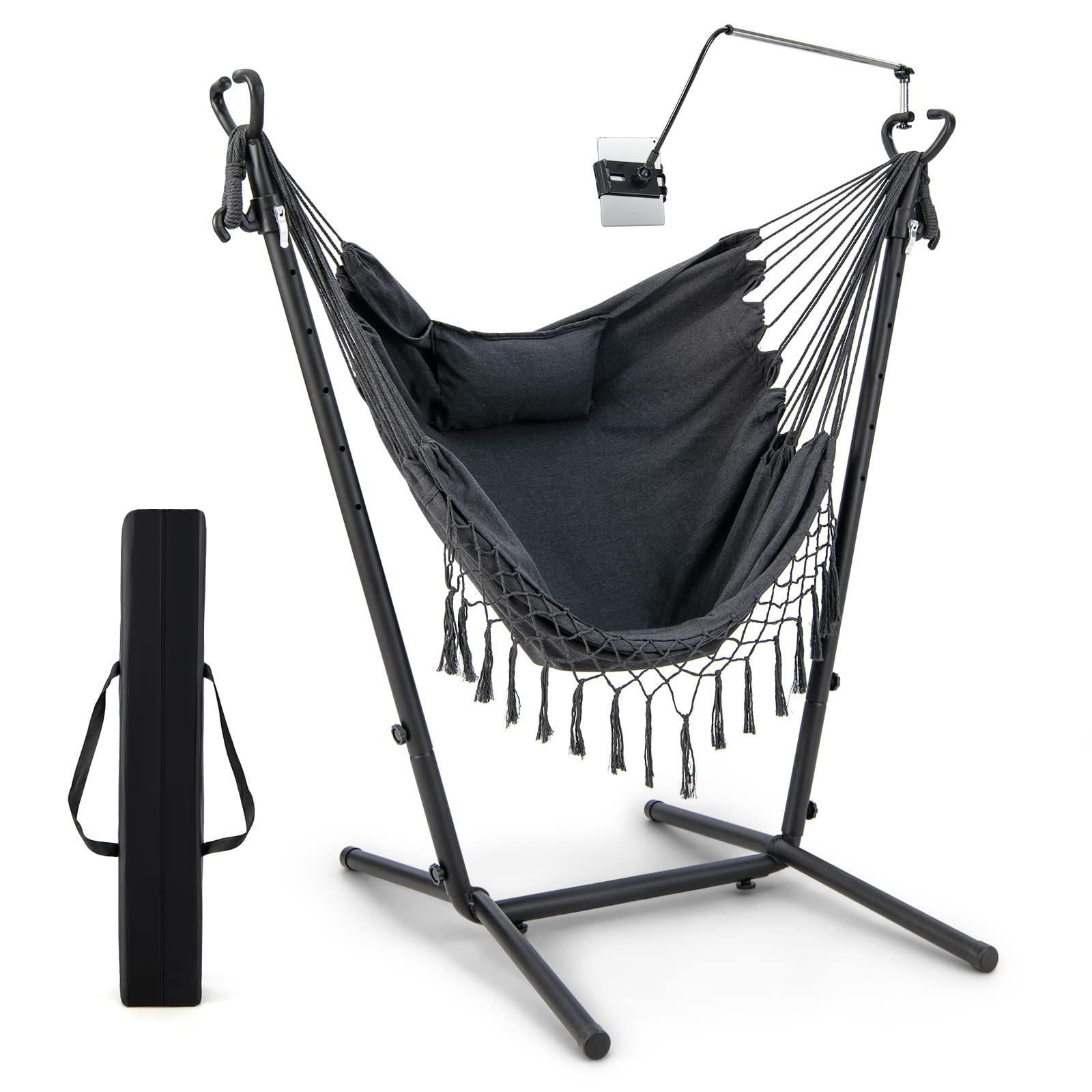 Giantex Hanging Swing with Stand - Hammock Chair with Phone Holder