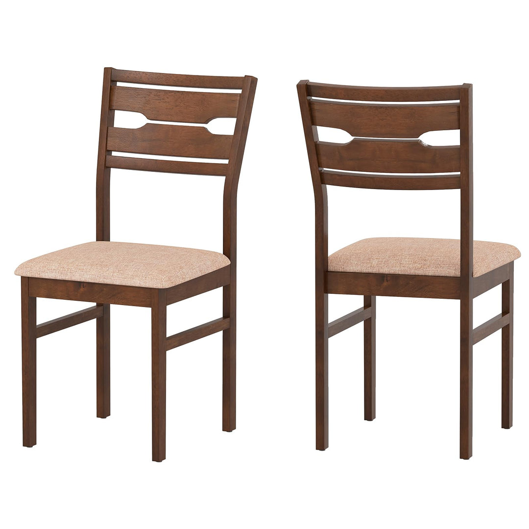 Giantex Wooden Dining Chairs Set of 2/4 Fabric Upholstered Kitchen Armless Chairs