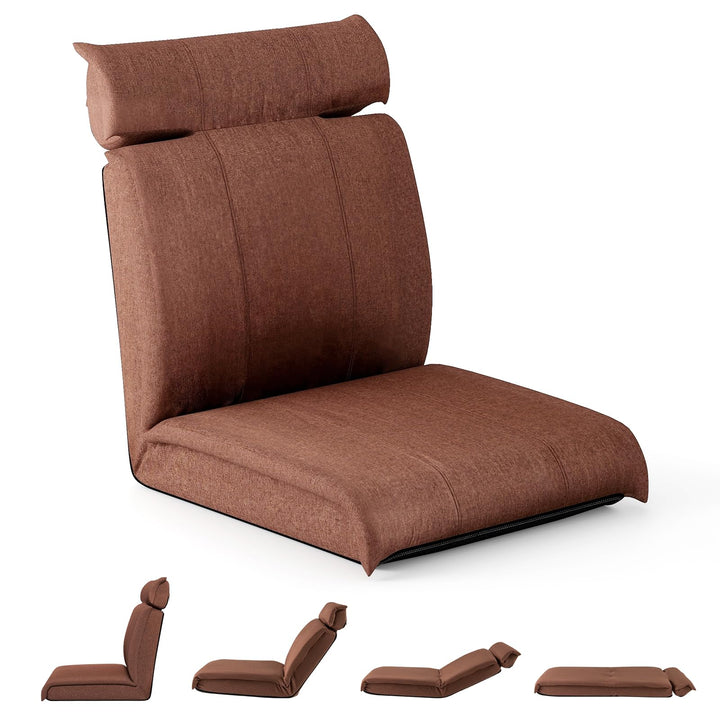 Giantex Floor Chair, Floor Gaming Chair with Back Support, 14-Poistion Adjustable Backrest, 5-Position Adjustable Headrest