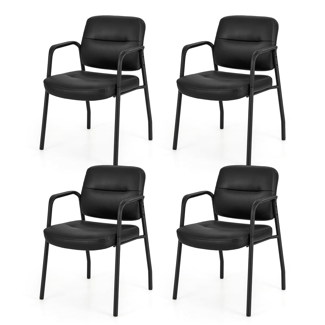 Giantex Waiting Room Chair Set - Upholstered Reception Chairs with Mixed PU Leather