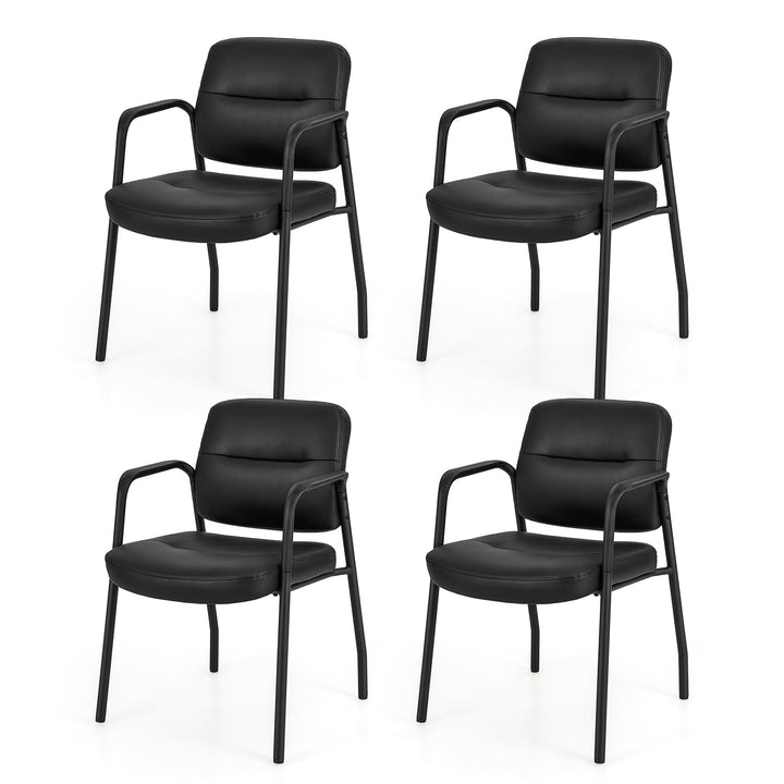 Giantex Waiting Room Chair Set - Upholstered Reception Chairs with Mixed PU Leather