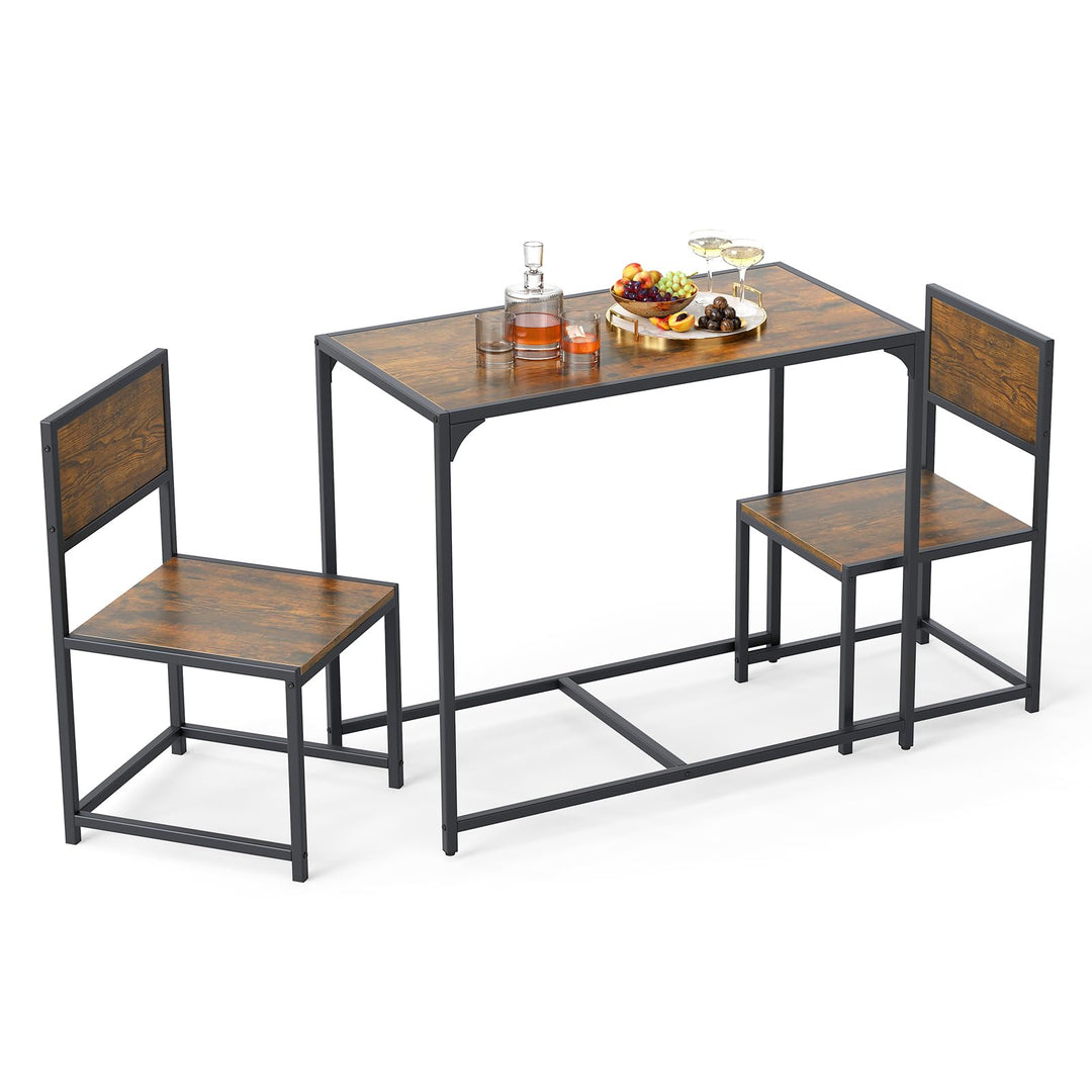 Giantex 3-Piece Dining Table Set for 2 Small Industrial Kitchen Table with 2 Chairs