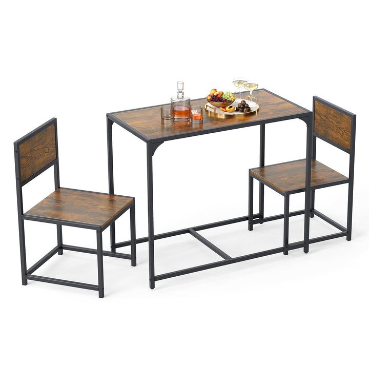 Giantex 3-Piece Dining Table Set for 2 Small Industrial Kitchen Table with 2 Chairs