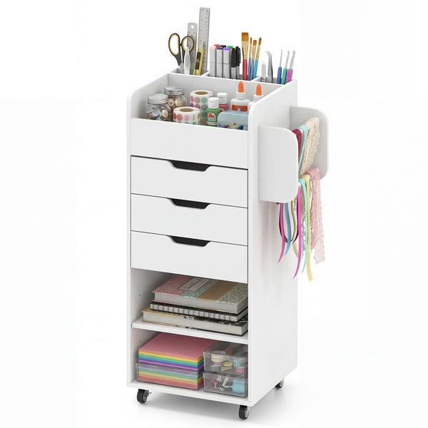 Giantex Craft Storage Cart - Utility Organizer Cart with 3 Drawers