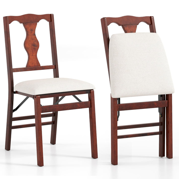 Giantex Folding Dining Chairs Set of 2/4 Upholstered Dining Chairs with Comfy Padded Seats