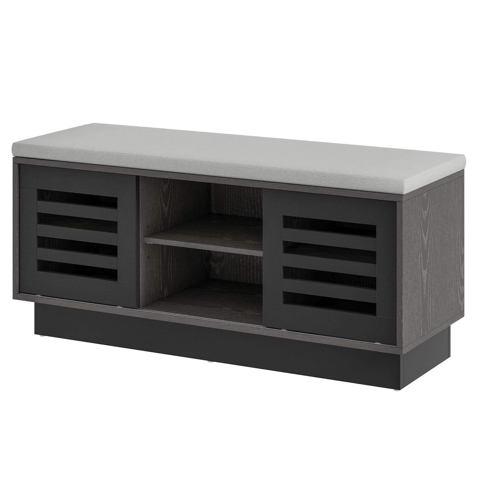 Giantex Entryway Shoe Storage Bench - Shoe Rack w/Seat Cushion & 6 Storage Compartments