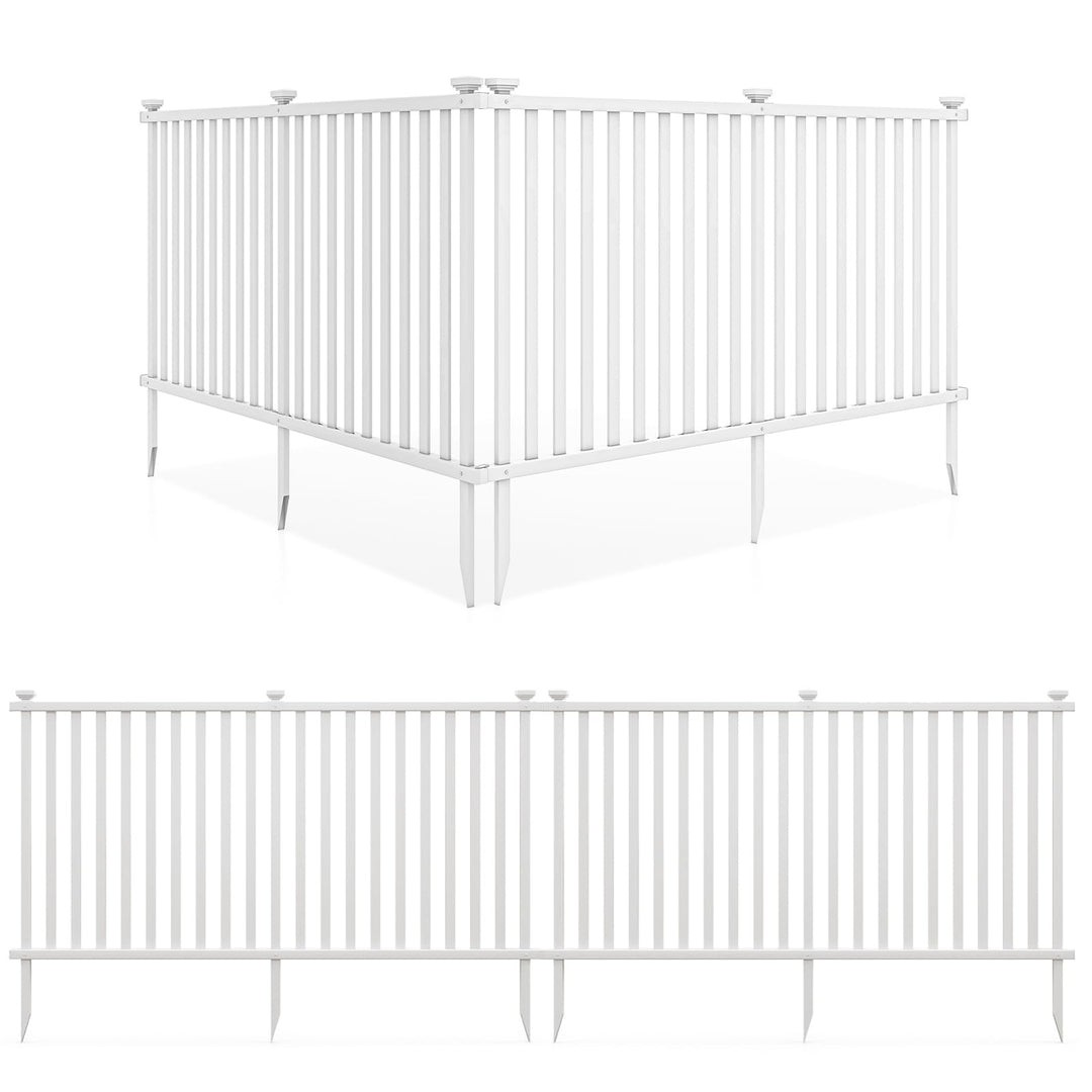 Giantex White Picket Fence - 2 Panels, 80''W x 37.5''H Decorative Outdoor Garden Fence