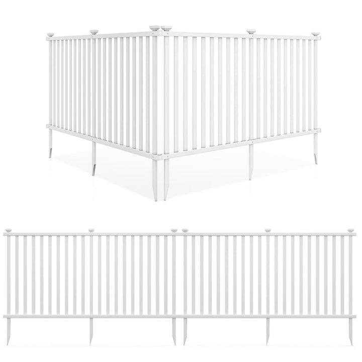 Giantex White Picket Fence - 2 Panels, 80''W x 37.5''H Decorative Outdoor Garden Fence