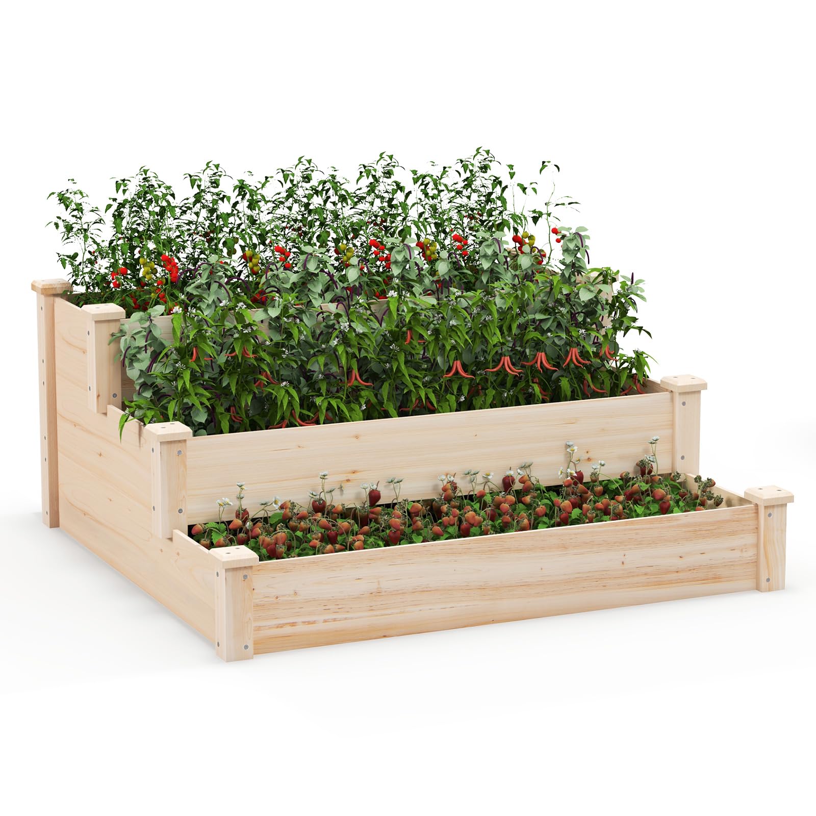 Giantex 3-Tier Raised Garden Bed, Tiered Planter Box