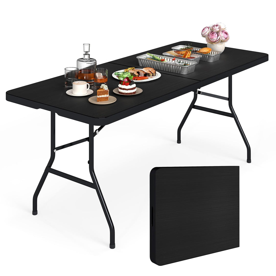 Giantex Folding Picnic Table 6FT Portable Foldable Tables for Party BBQ Metal Legs