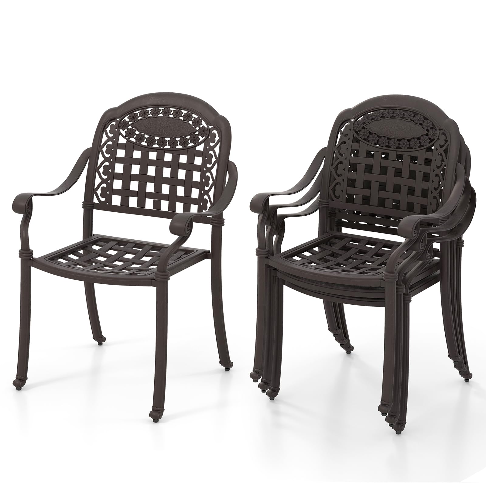 Giantex Stackable Outdoor Chairs Set of 4