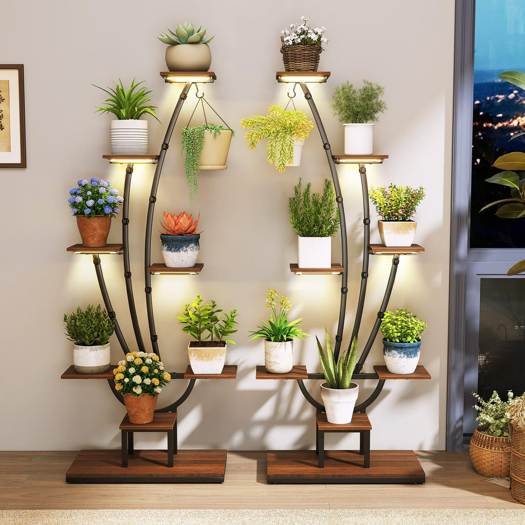 Giantex Plant Stand Indoor  8-Tier 62" Tall Corner Metal Plant Shelf for Multiple Plants