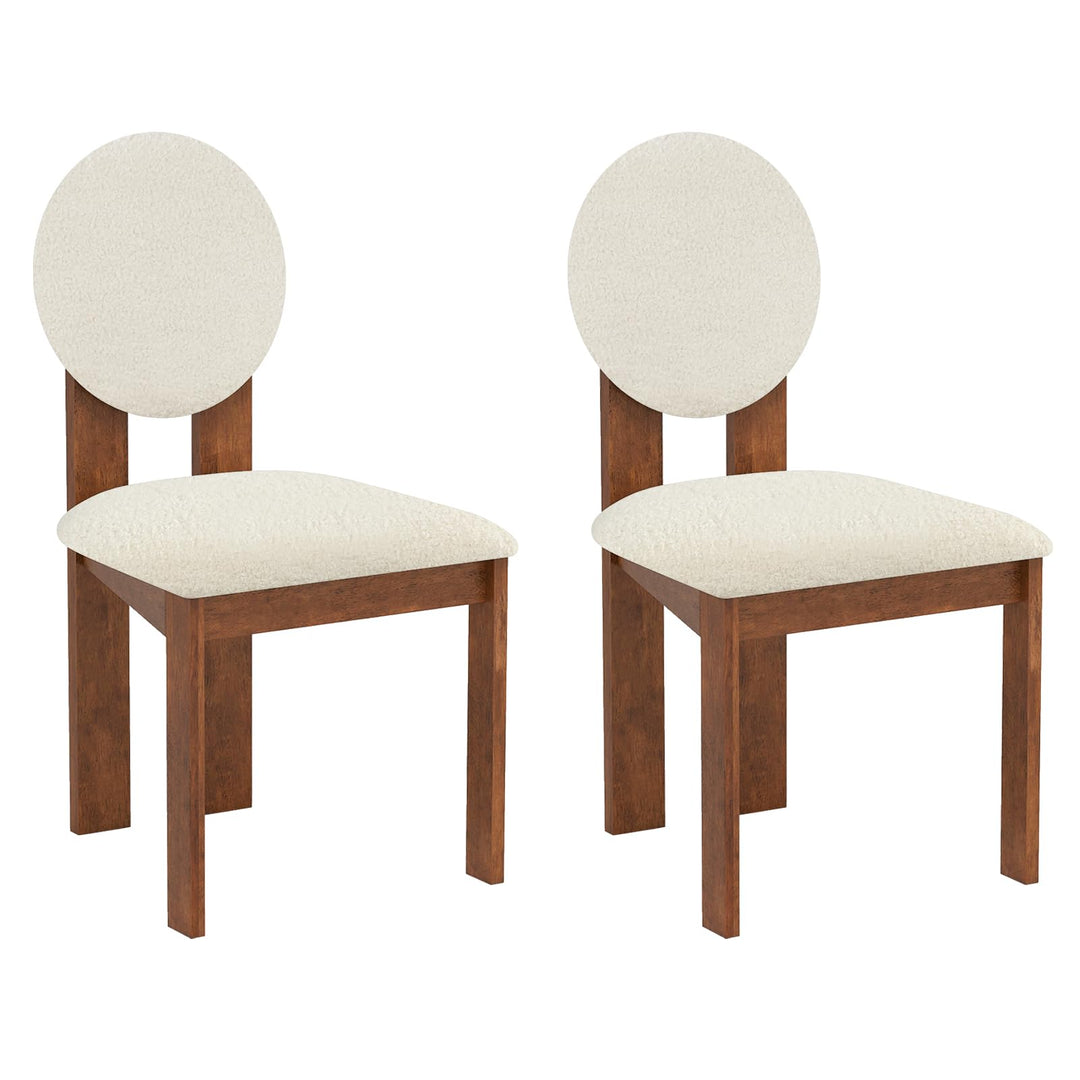 Giantex Sherpa Dining Chairs Set of 2/4 Mid Century Modern Kitchen Chairs w/Rubber Wood Legs