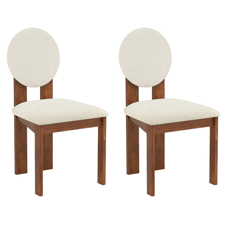 Giantex Sherpa Dining Chairs Set of 2/4 Mid Century Modern Kitchen Chairs w/Rubber Wood Legs