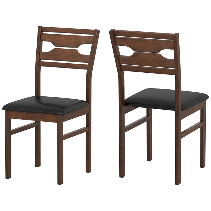 Giantex Wooden Dining Chairs Set of 2/4 PU Leather Upholstered Kitchen Armless Chair