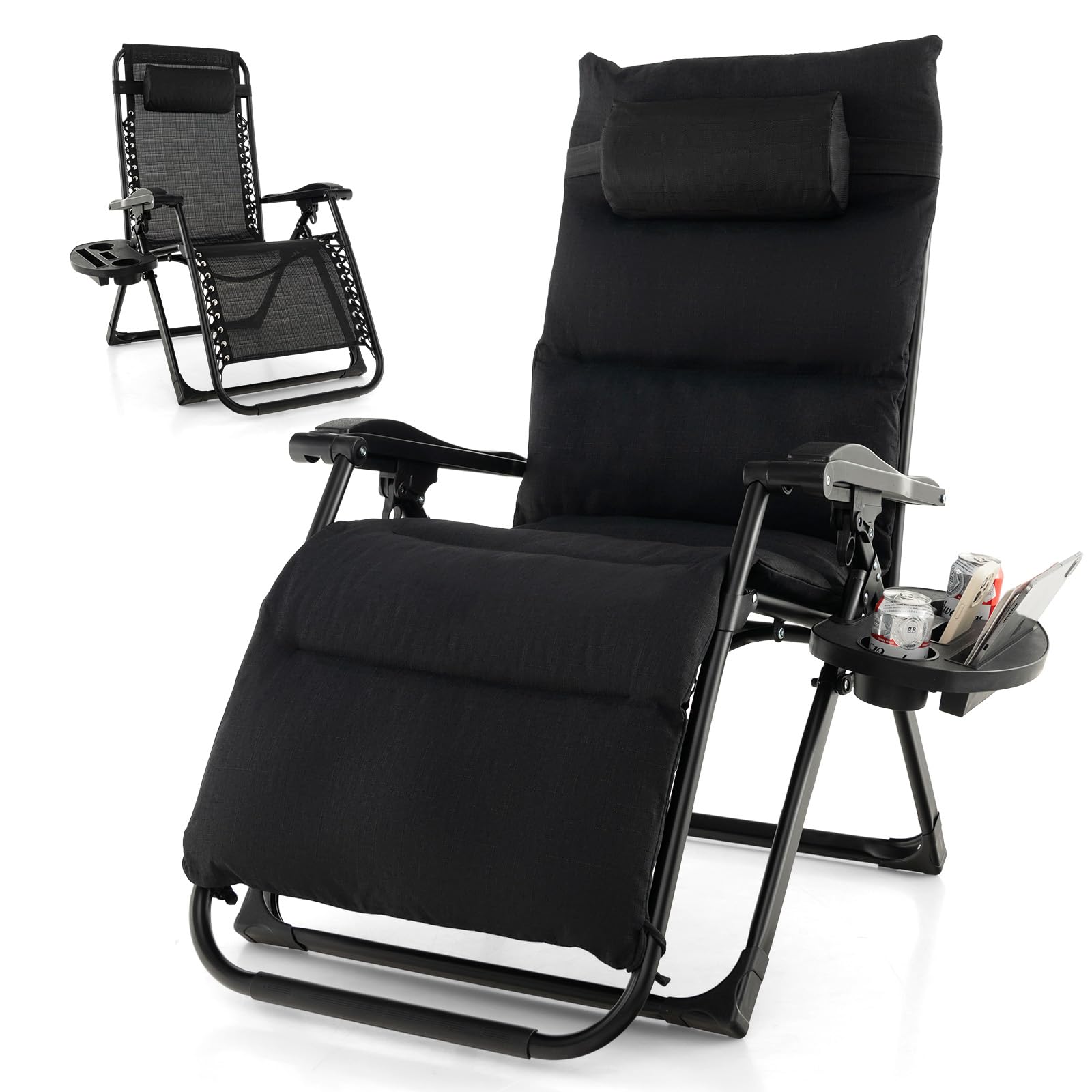 Giantex Zero Gravity Chair with Patio Cushions, Adjustable Folding Reclining Lounge Chair