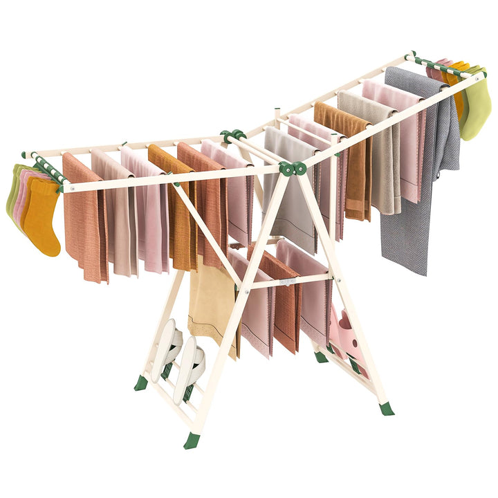 Giantex 64 Inches Clothes Drying Rack with Height Adjustable Wings