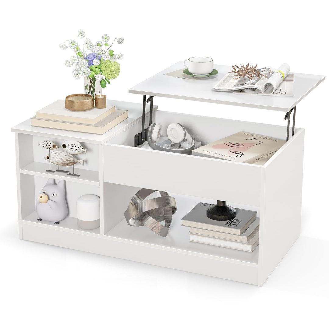 Giantex Lift-Top Coffee Table, Modern Center Table w/Lift Tabletop, Open & Hideaway Compartments