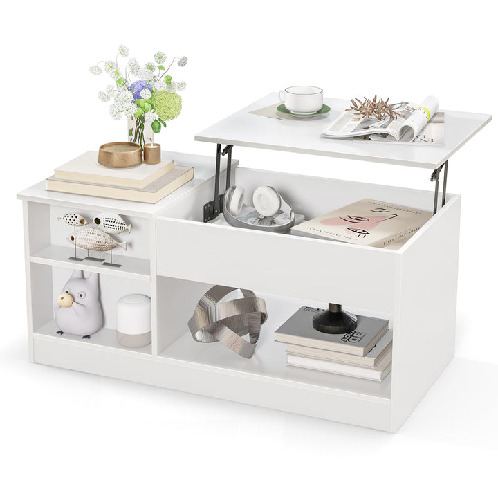 Giantex Lift-Top Coffee Table, Modern Center Table w/Lift Tabletop, Open & Hideaway Compartments