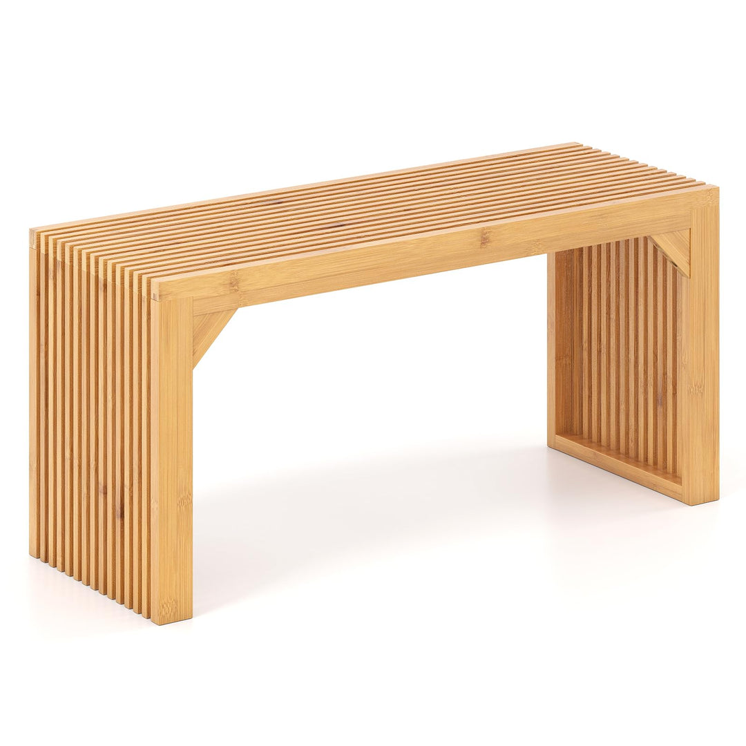 Giantex 36" Bamboo Dining Bench 660Lbs Capacity 2-Person Kitchen Table Bench for Living Room