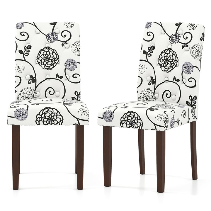 Giantex Tufted Dining Chairs Set of 2/4 Upholstered Kitchen Chairs w/Padded Seat & High Backrest
