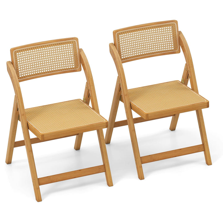 Giantex Rattan Folding Chairs Set for Living Room