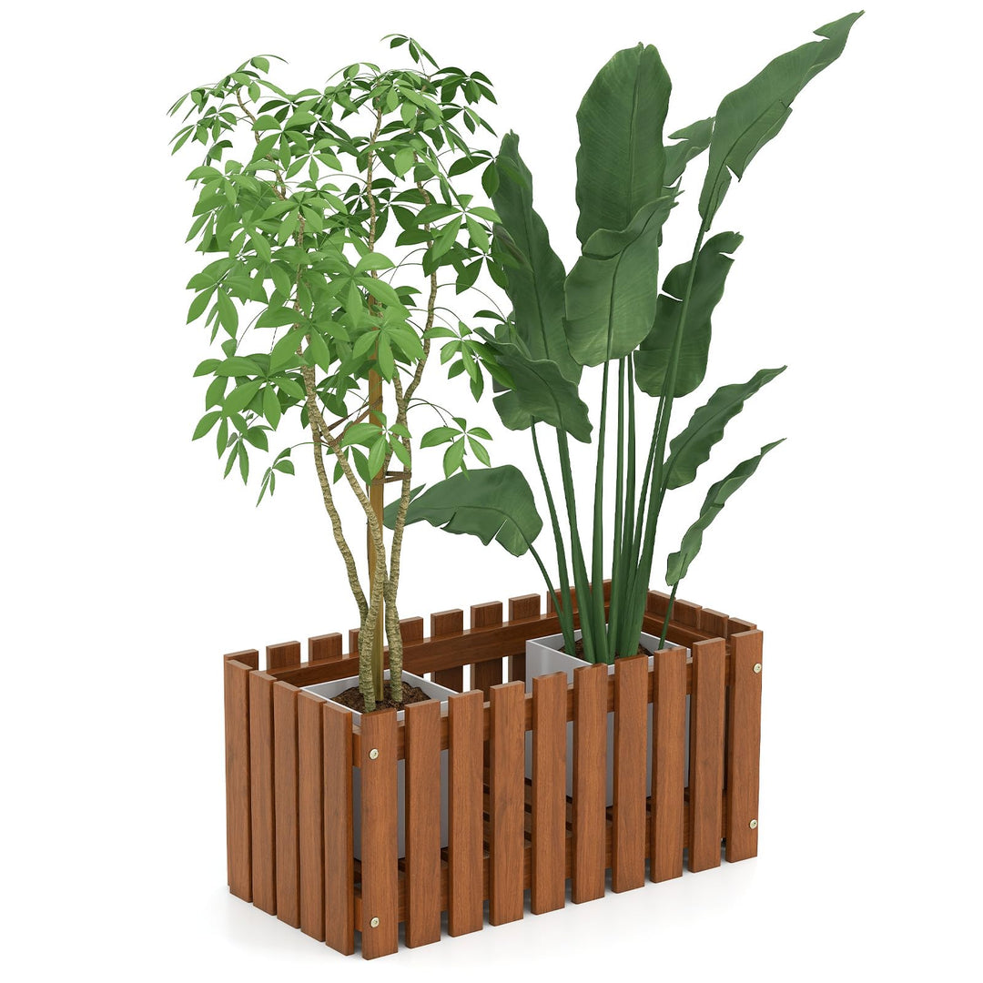 Giantex Slat Style Planter Box Wood Raised Garden Bed for Growing Vegetables Flowers Herbs
