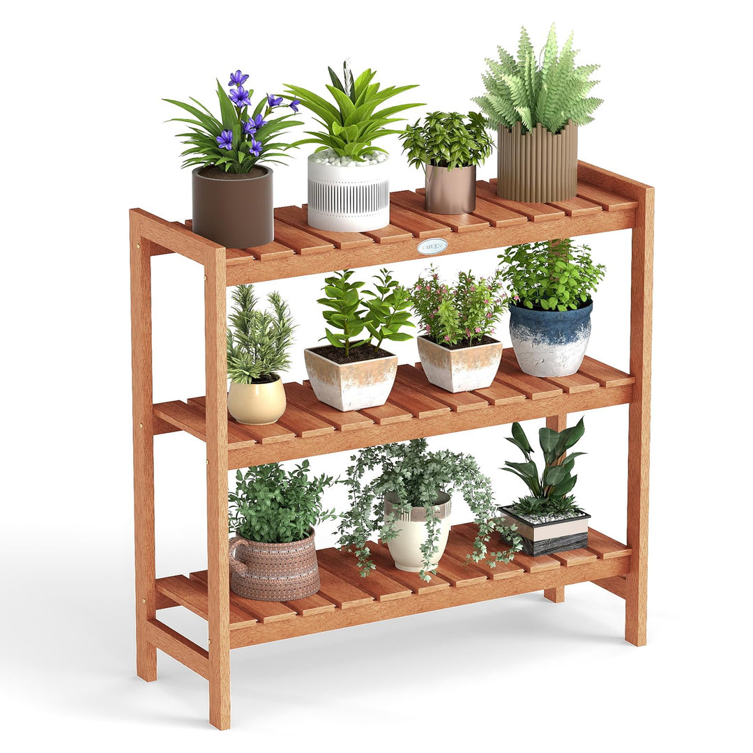 Giantex 3-Tier Solid Wood Plant Stand