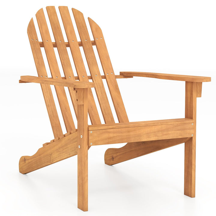 Giantex Acacia Wood Patio Adirondack Chair with Inclined Seat and High Backrest
