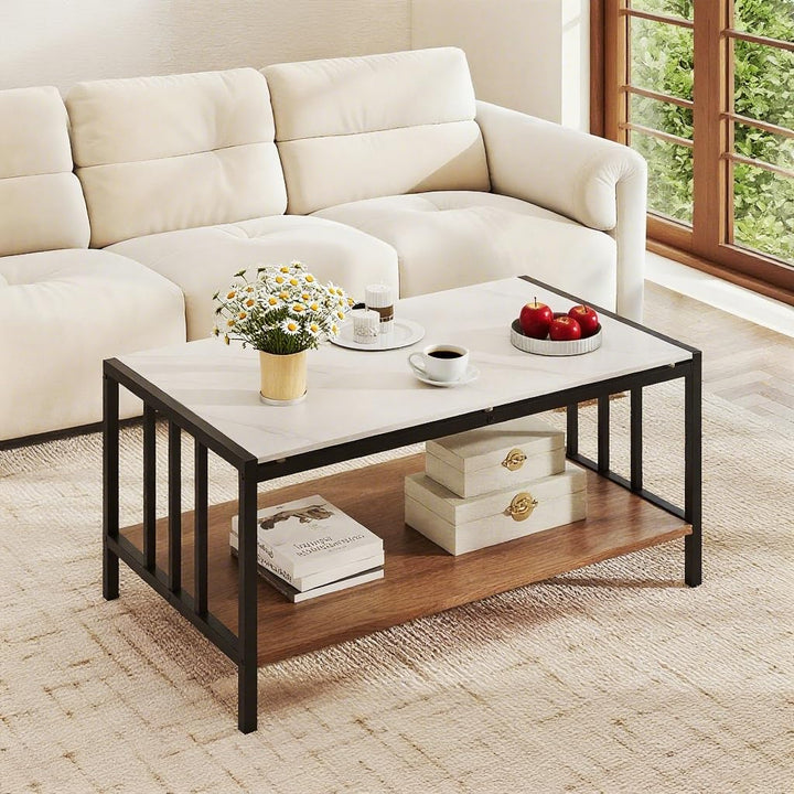 Giantex 2 Tier Coffee Table with Storage for Living Room
