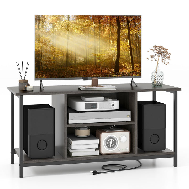 Giantex TV Stand for TV Up to 50” TVs, Entertainment Center with Charging Station, USB & Type C Ports