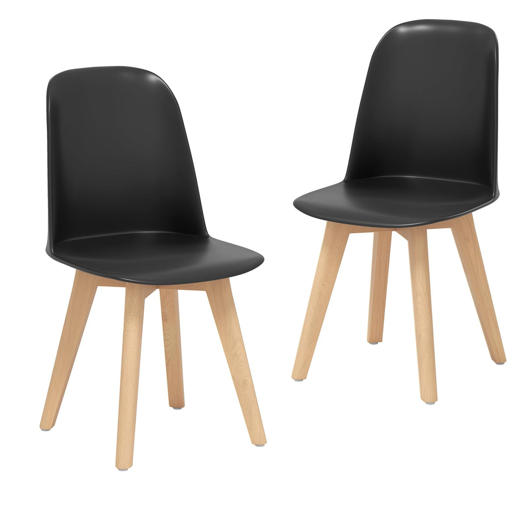 Giantex Modern Dining Chairs Set of 2/4 Armless Kitchen Chair w/Solid Beech Wood Legs